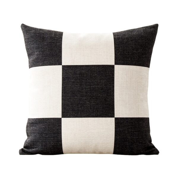 Housse de coussin scandinave noir et blanc géométrique Housse de coussin scandinave noir et blanc géométrique   4