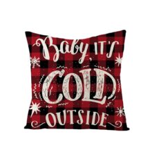 Housse de coussin Noël carré rouge 10
