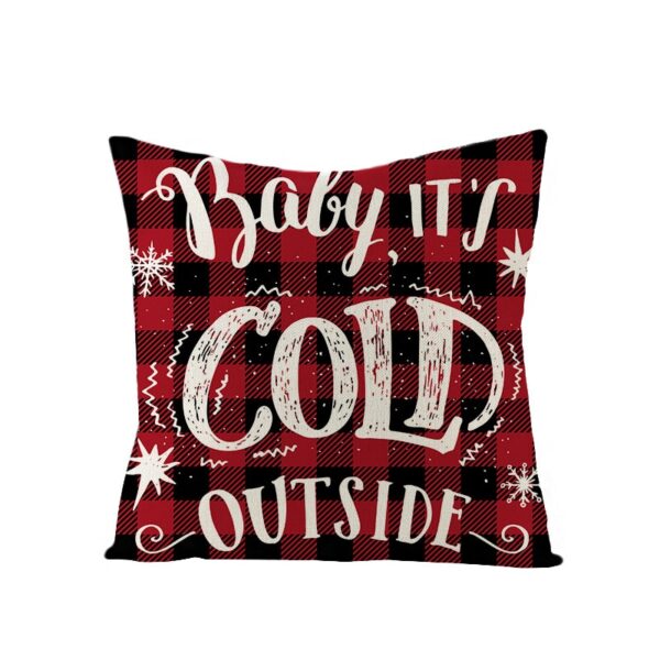 Housse de coussin Noël carré rouge 10