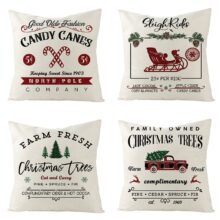 Housse de coussin de Noël vintage Christmas Housse de coussin de Noël vintage Christmas 1