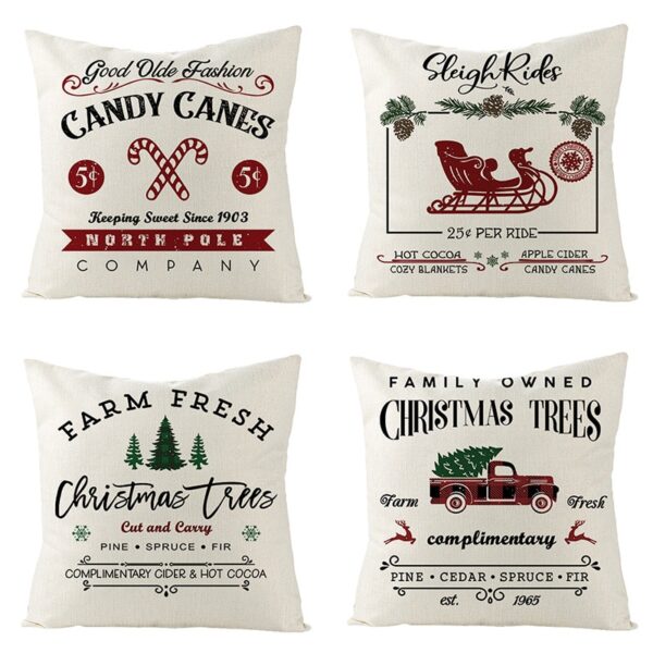 Housse de coussin de Noël vintage Christmas Housse de coussin de Noël vintage Christmas 1