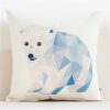 Housse de coussin scandinave ours bleu 3D 7