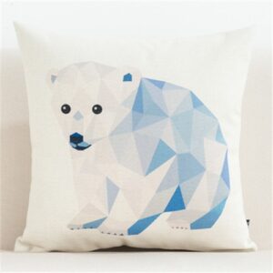 Housse de coussin scandinave ours bleu 3D Housse de coussin scandinave ours bleu 3D 7