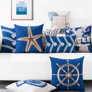 Housse de coussin nœud marin bord de mer Housse de coussin nœud marin bord de mer 1