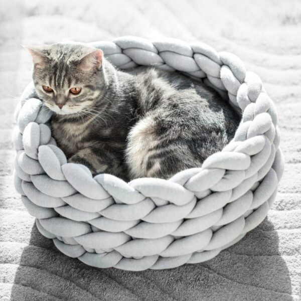 Coussin pour chat nid de laine 2