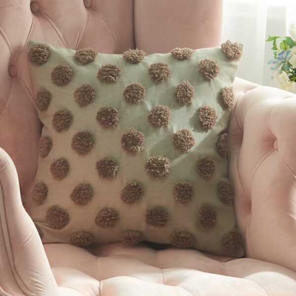 Housse de coussin brodé café pastel Housse de coussin brodé café pastel 3