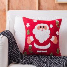 Housse de coussin Noël brodé du père Noël 5