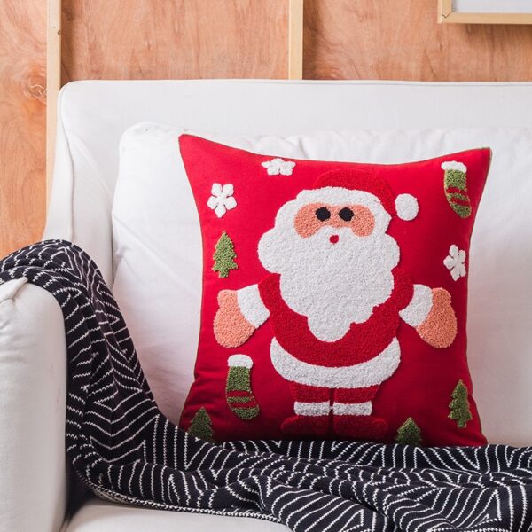 Housse de coussin Noël brodé du père Noël 5