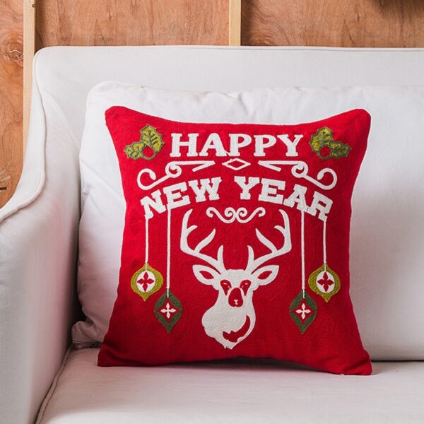 Housse de coussin Noël brodé du père Noël 19