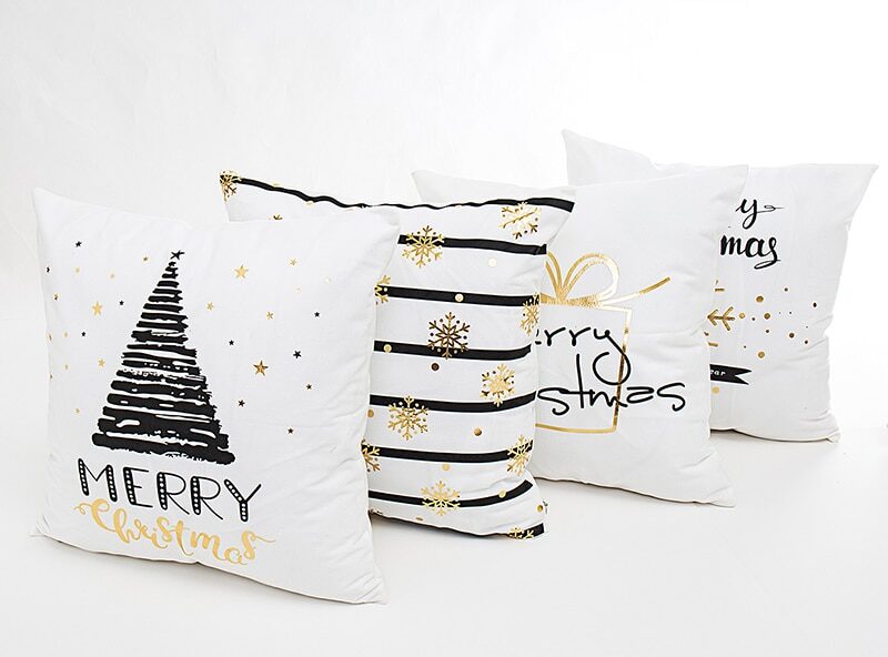 Housse de coussin collection golden noël 2