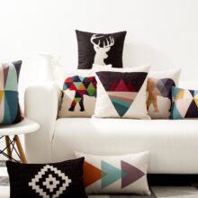 Housse de coussin nordique géométrique éléphant 3D 2