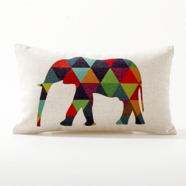 Housse de coussin nordique géométrique éléphant 3D 5