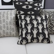 Housse de coussin monochrome motifs géométriques Housse de coussin monochrome motifs géométriques 3