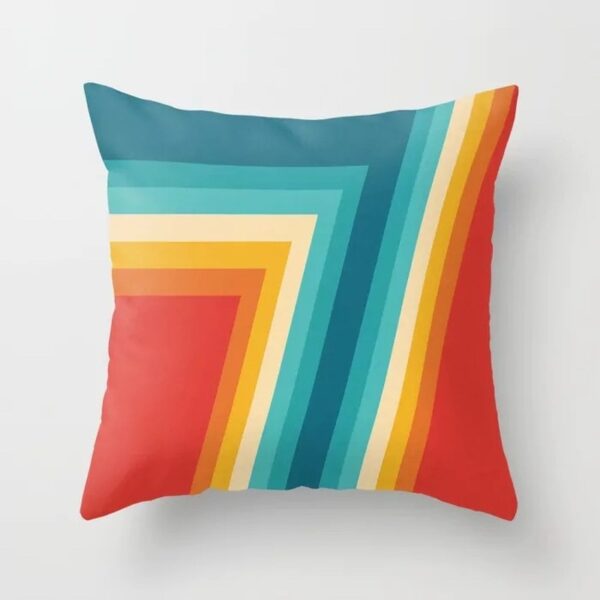 Housse de coussin géométrique retro arc en ciel Housse de coussin géométrique retro arc en ciel 2