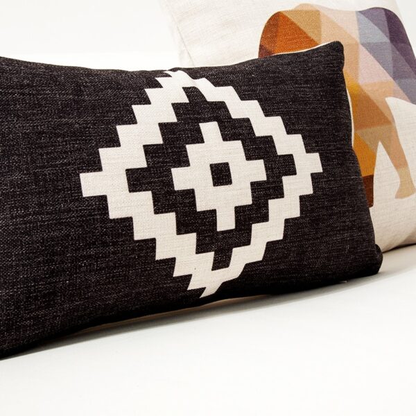 Housse de coussin nordique géométrique éléphant 3D 3