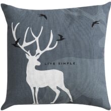 Housse de coussin nordique scandinave cerf gris 2