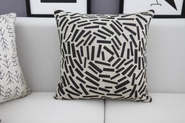 Housse de coussin monochrome motifs géométriques Housse de coussin monochrome motifs géométriques 5