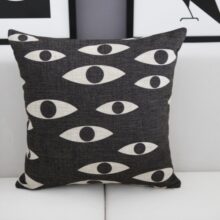 Housse de coussin monochrome motifs géométriques Housse de coussin monochrome motifs géométriques 4