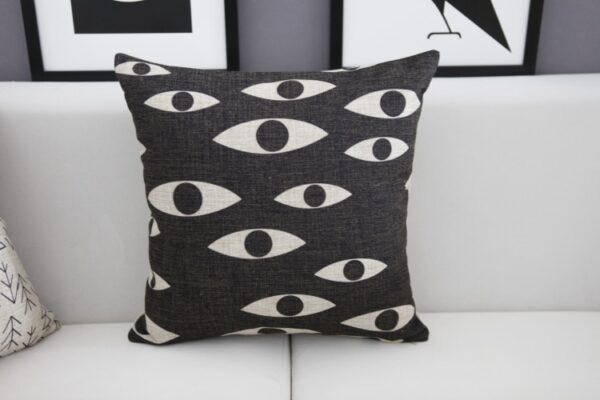 Housse de coussin monochrome motifs géométriques Housse de coussin monochrome motifs géométriques 4