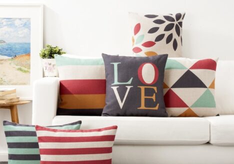 Housse de coussin love nordique géométrique  1