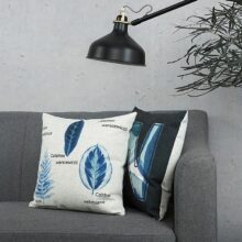 Housse de coussin plante bleu nordique 4