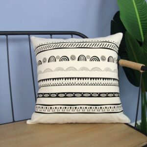 Lot De 2 Housses De Coussin D'extérieur Imperméables 45x45 Cm - Design Abstrait - Tissu Résistant - Pour Salon De Jardin