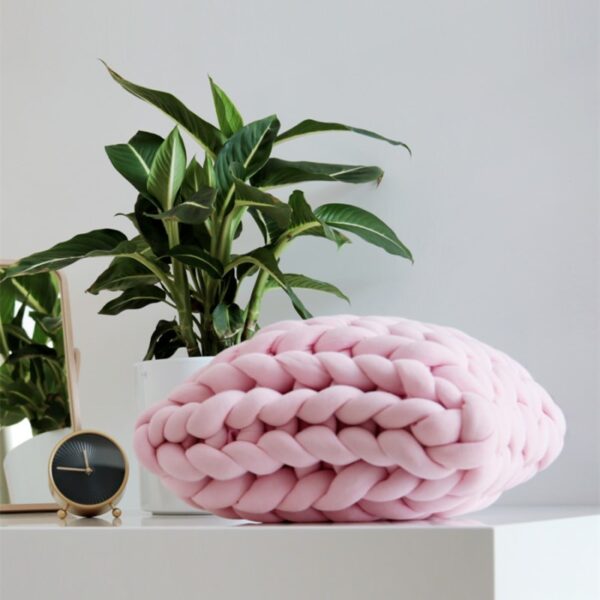Coussin nœud de laine épaisse Coussin nœud de laine épaisse  4