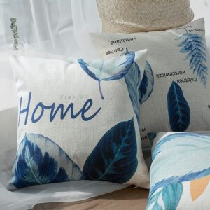 Housse de coussin plante bleu nordique 3