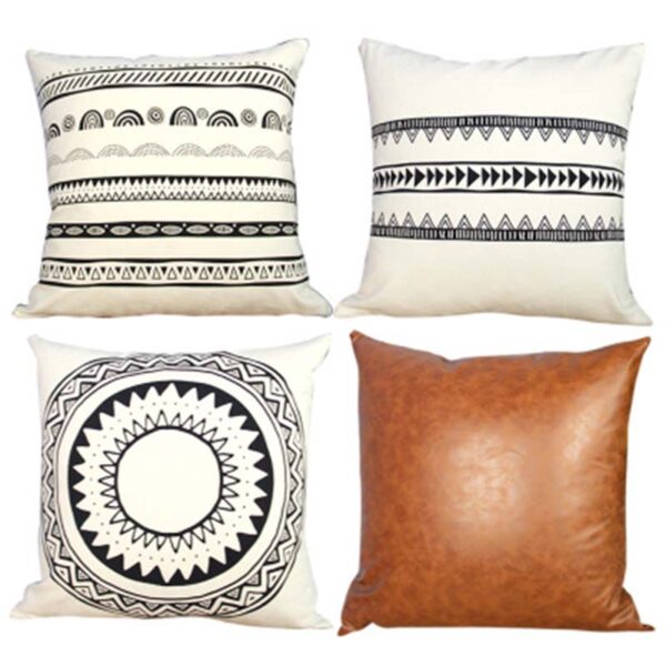 Housse de coussin noir et blanc frise marocaine Housse de coussin noir et blanc frise marocaine 6