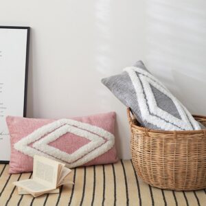 Housse de coussin bohème losange brodé Housse de coussin bohème losange brodé   2