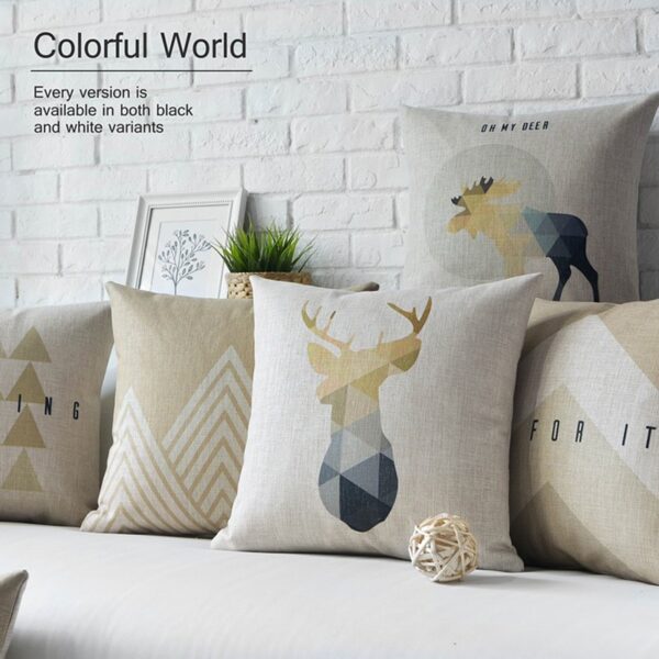 Housse de coussin love scandinave beige 3