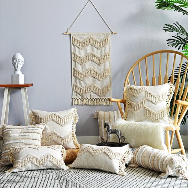 Housse de coussin boho design line 3
