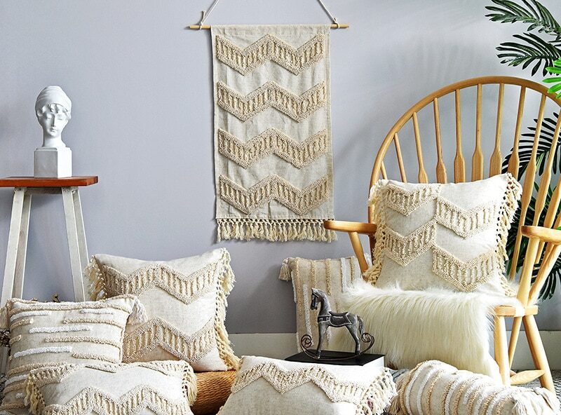Housse de coussin boho design line 3