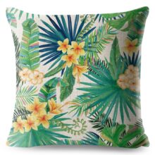 Housse de coussin tropicale perruche nature  6