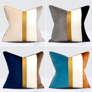Housse de coussin velours d’hiver rayures moderne Housse de coussin velours d'hiver rayures moderne 1
