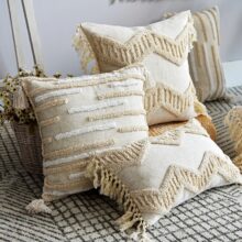 Housse de coussin boho design line 1