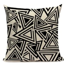 Housse de coussin géo scandinave noir et blanc 1