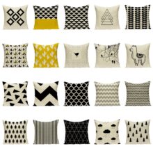 Housse de coussin géométrique black abstract Housse de coussin géométrique black abstract 1