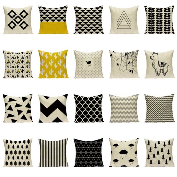 Housse de coussin géométrique black abstract Housse de coussin géométrique black abstract 1