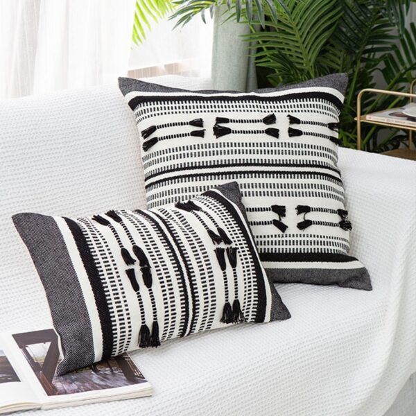 Housse de coussin brodé bohème géométrique Housse de coussin brodé bohème géométrique 6