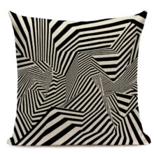 Housse de coussin géo scandinave noir et blanc 2