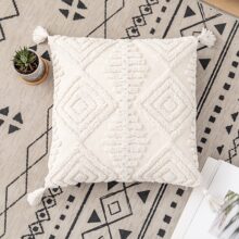 Housse de coussin boho aztèque blanc cassé Housse de coussin boho aztèque blanc cassé  4