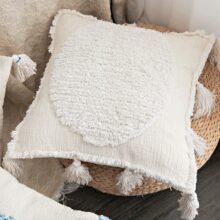 Housse de coussin bohème bleu et jaune Housse de coussin bohème bleu et jaune 3