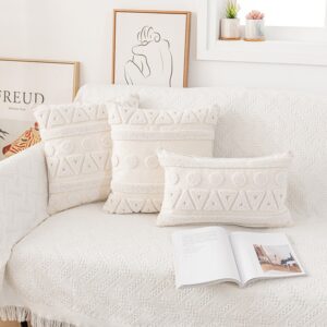 Housse de coussin boho aztèque blanc cassé Housse de coussin boho aztèque blanc cassé  2