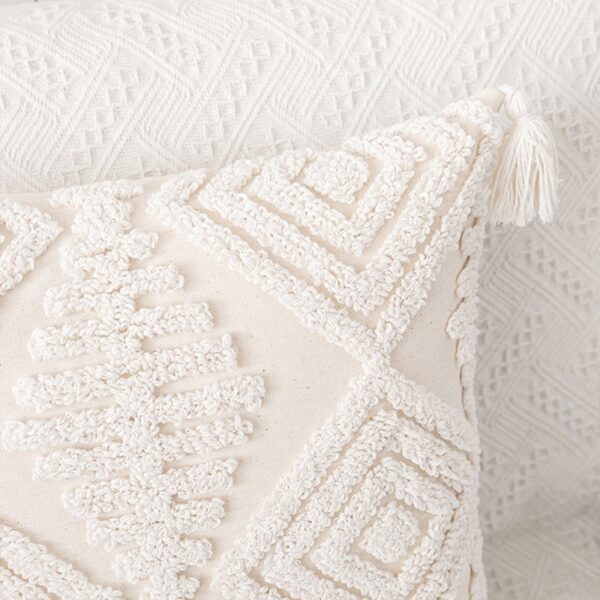 Housse de coussin boho aztèque blanc cassé Housse de coussin boho aztèque blanc cassé  5
