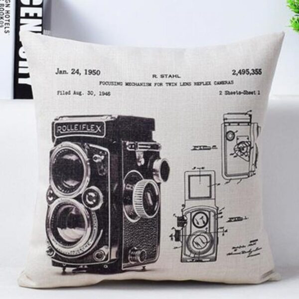 Housse de coussin industriel america noir et blanc  4