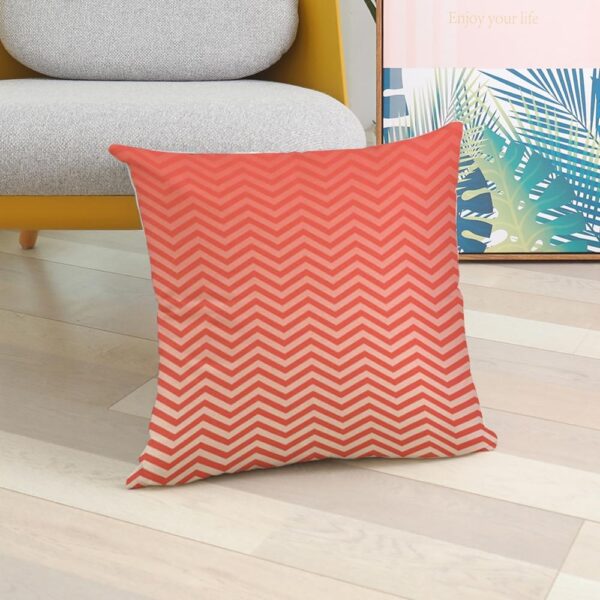 Housse de coussin géométrique fleur corail  5