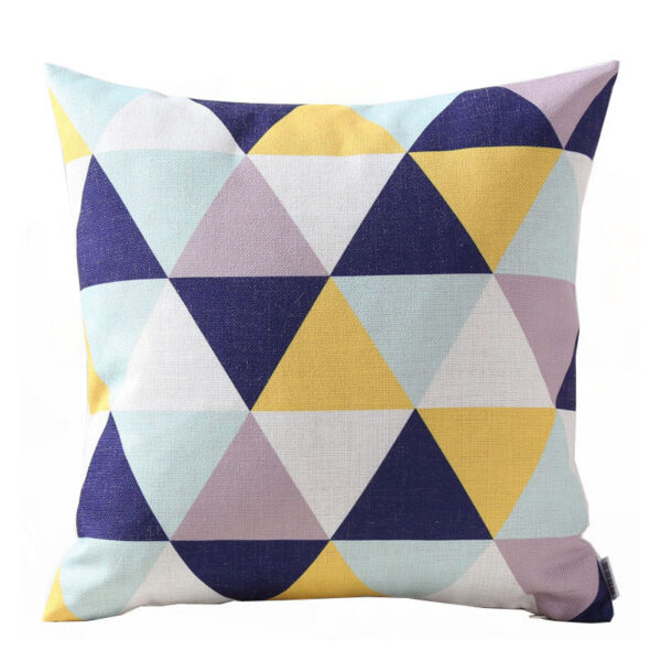 Housse de coussin scandinave géométrique bleu jaune Housse de coussin scandinave géométrique bleu jaune 5