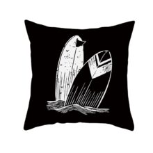 Housse de coussin jungle palmeraie noir et blanc Housse de coussin jungle palmeraie noir et blanc 4