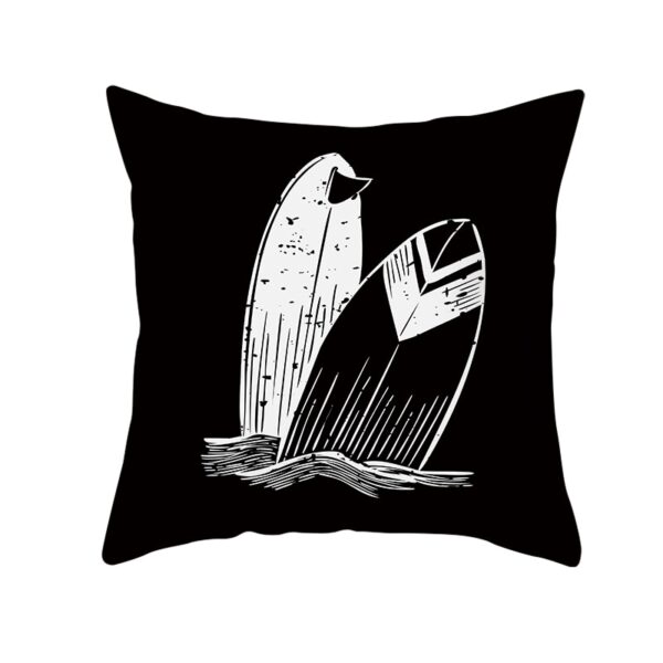 Housse de coussin jungle palmeraie noir et blanc Housse de coussin jungle palmeraie noir et blanc 4